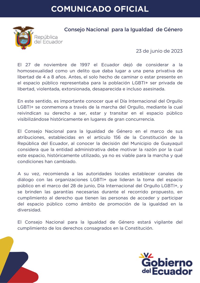 NielsOlsen's tweet photo. A propósito de la #MarchaDelOrgulloLGBTIQ+2023🌈 , desde el turismo y los negocios, esta tiene un impacto positivo.

Estos eventos reúnen a miles de personas para celebrar la diversidad y promover la igualdad. Generan una actividad económica significativa, desde el turismo y la hospitalidad hasta las ventas minoristas y transporte

En Nueva York, por ejemplo, la marcha genera $600 millones principalmente en el sector turístico (hoteles, restaurantes, etc). Estas marchas crean trabajo, atraen nuevos negocios y celebran la diversidad local. 

Lo más importante: se celebran los derechos civiles y se promueve la igualdad. Esto permite una mayor aceptación e inclusión de todos los ciudadanos y crea una sociedad más diversa y vibrante. 

En conclusión, el impacto económico y social de la población LGBTQ+ es innegable. Desde las marchas hasta los emprendimientos y defensa a derechos civiles. Celebremos, apoyemos y promovamos la igualdad e inclusión para todos.

📝 @CIgualdadGenero 👇🏻