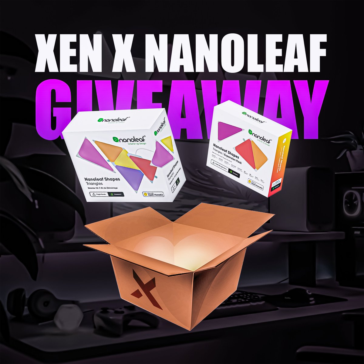 We teamed up with <a href="/nanoleaf/">Nanoleaf</a> to give away their Shapes line to try out their Screen Mirror feature! 🍃

All you have to do is:
1) Follow <a href="/XenGGs/">Xen</a> &amp; <a href="/nanoleaf/">Nanoleaf</a>
2) Like &amp; Retweet this tweet
3) Tag TWO friends

Winner chosen on July 13th, 2023 🥳🎁