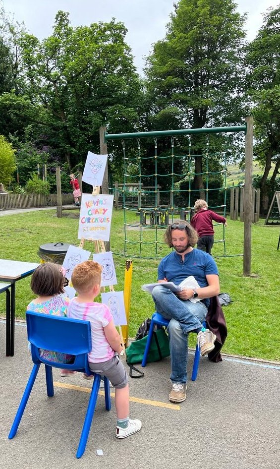 Enjoyable afternoon sketching people at <a href="/marsdenjunior/">Marsden Junior School</a> Summer Fair. Thanks to all the sitters and everyone who made a donation to help raise funds for the school. #summerfair #portraits