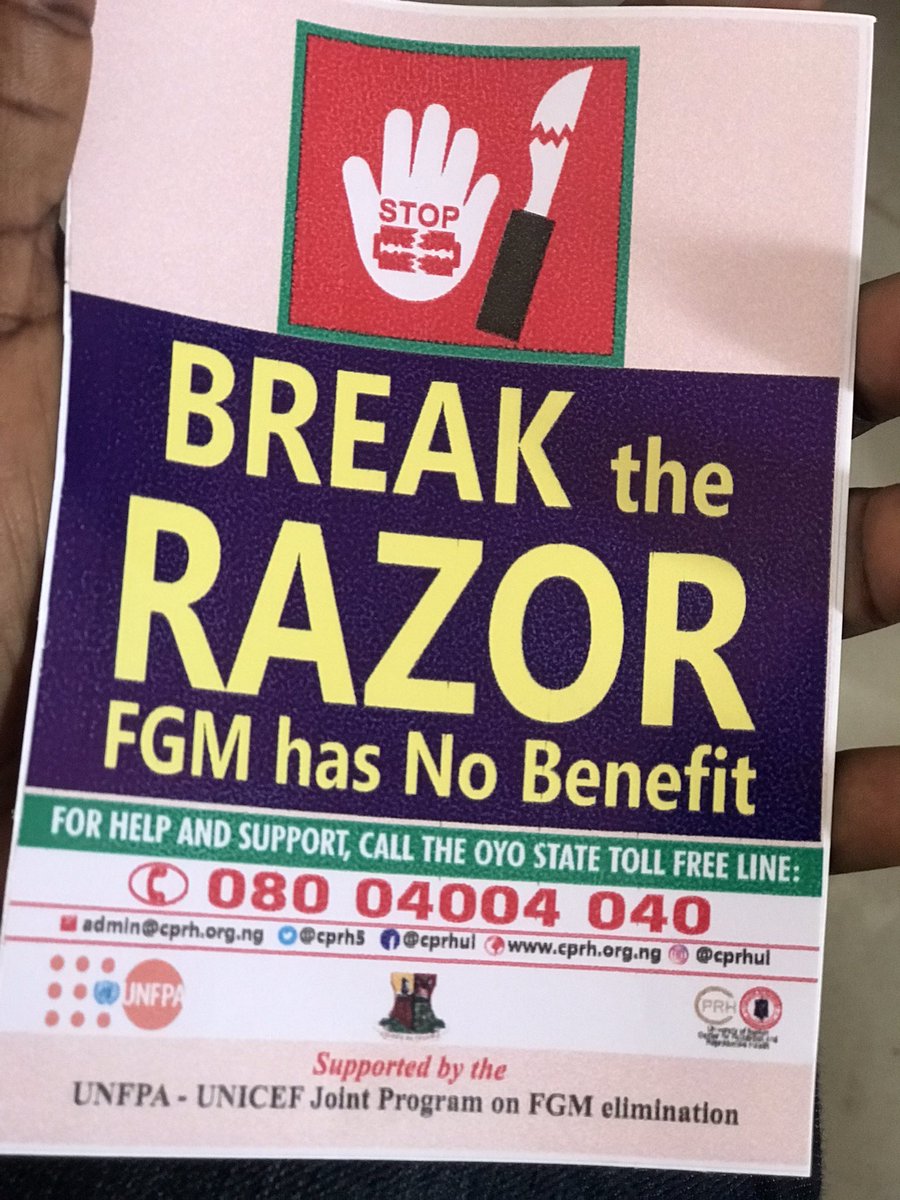 floshylopez's tweet photo. @cprh5 @UNFPANigeria FGM has no benefit, it has caused a lot of Women and girls pain in our society.
It has deprived some of sexual pleasure with their husbands, some can’t give birth as a result of this harmful practice, some have even lost their lives while some mental disorder.
#StopFGM
#StopCut https://t.co/b3UTIKtYm3