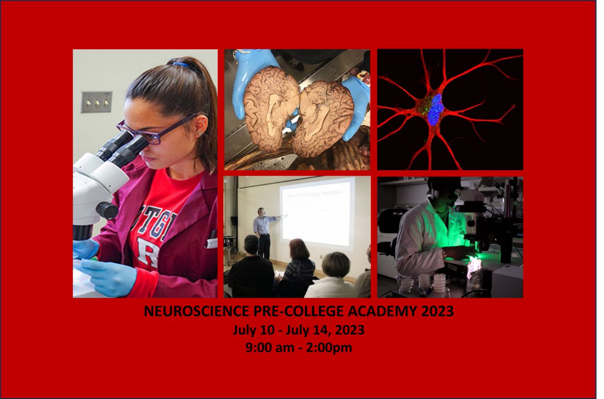 Attention H.S Students Interested in Neuroscience!  Join us for our inaugural Neuroscience Pre-College Academy at Rutgers!  Lectures, demos, and hands-on laboratory learning experiences and more! Deadline to apply June 30th! Info at:  go.rutgers.edu/481g2g6i    <a href="/RutgersSAS/">Rutgers SAS</a>