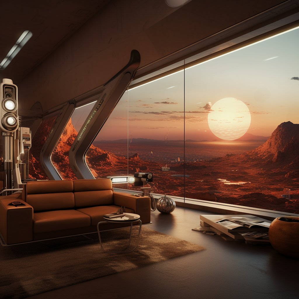 rexiby's tweet image. So Elon Musk says we&apos;ll be on Mars in 20 years? 🚀
Well, with Renderator™, why wait?
Tour your Martian condo today, from the comfort of your Earthly home.
No space suit required! Just remember, we haven&apos;t figured out the pizza delivery there yet! 🍕👽

#visualizeyourfuture