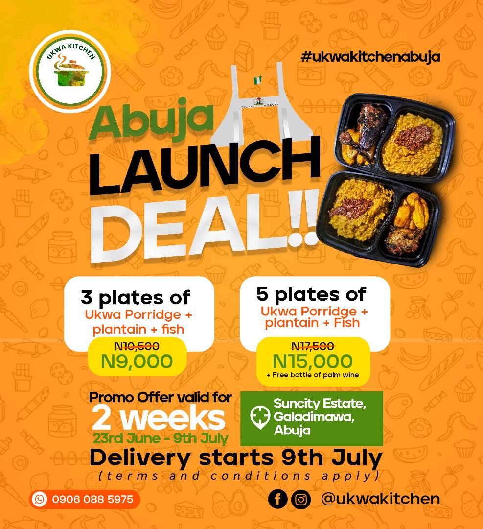 phronesisfoods's tweet photo. Abuja, we are launching in grand style...💃

Ukwa Kitchen Abuja branch is launching on the 9th of July.

And we are ready to take your orders ahead of our launch. https://t.co/l2Z5uuLjgK