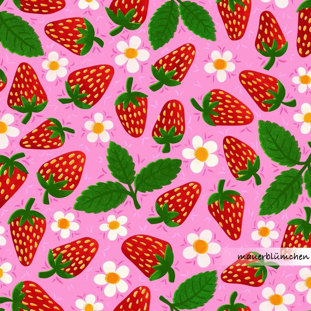 Mauerbluemchen loves to work with all things fabric: designing, cutting, sewing! Here is a take on strawberries that really pops, such wonderful colors and subtle texture. What would you make with this fabric? Mauerbluemchen sells fabric through Spoonflower and Raspberry Creek.