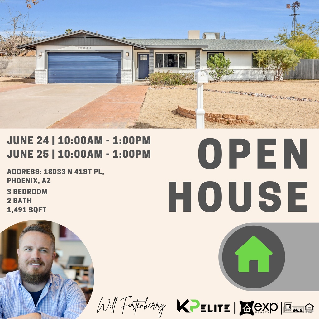⏰You Are Invited! OPEN HOUSE this weekend, at 18033 N 41st Pl, Phoenix. See you there.

#OpenHouse #RealEstate #DreamHome #HouseHunting #PropertyTour #HomeBuyer #Realtor #HomeForSale #InvestmentProperty #HouseViewing #HouseHunter #NewHome #newlisting #justlisted