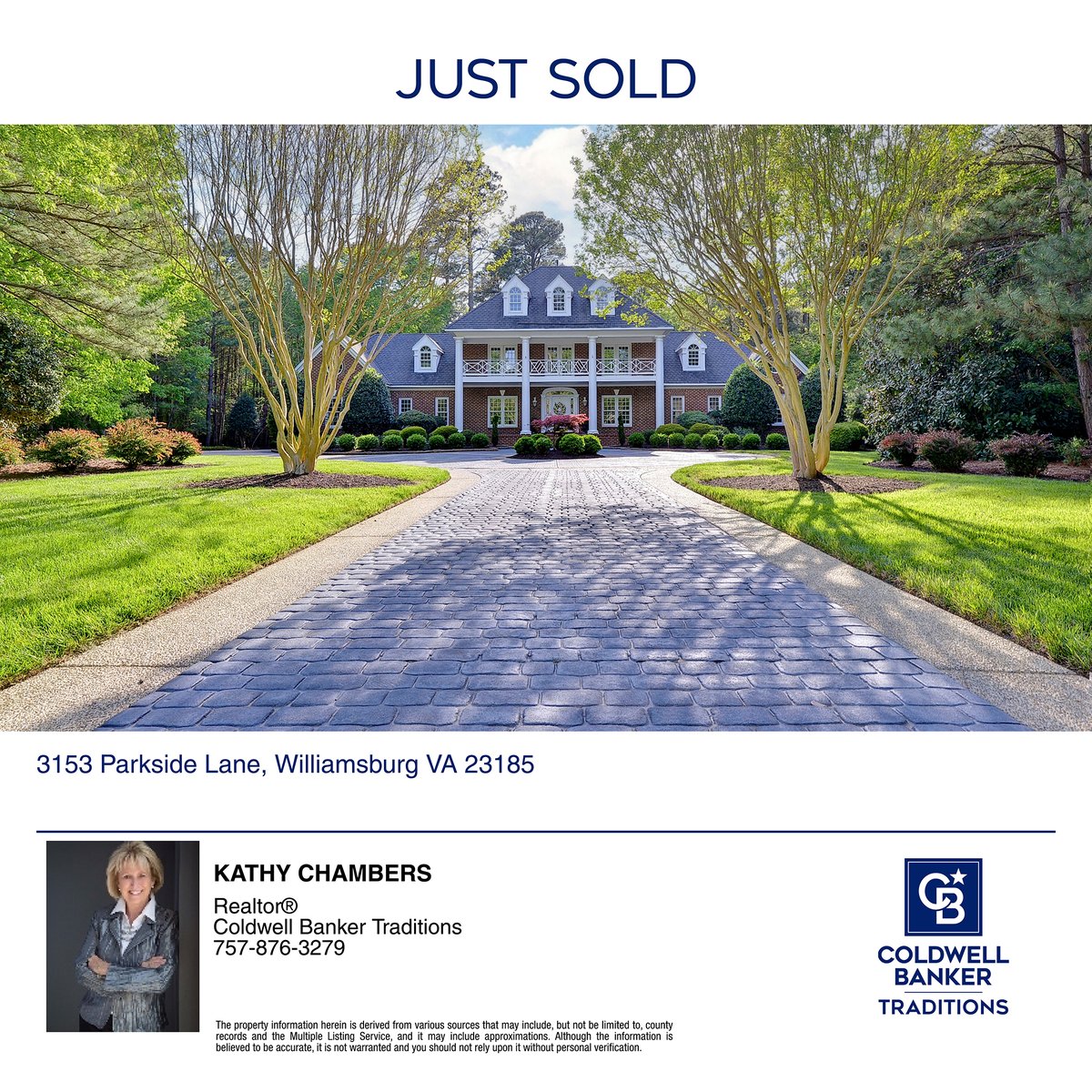 Kathy Chambers, Realtor with Coldwell Banker Traditions, JUST SOLD this extraordinary home in Williamsburg, Virginia. If you are looking to buy or sell a home, please call Kathy today!
#justsold #coldwellbanker.com
