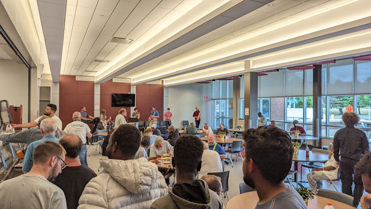 CityMission's tweet photo. 🎸🏠 Last night's "Rock the Shelter" #concert was a success! "I loved it! We all loved it! We need more of that here!" - Terrance, Resident. Wild Card delivered an electrifying performance! Join us in bringing hope through #music, contact us at volunteer@buffalocitymission.org. https://t.co/B9yRlN2Lnf