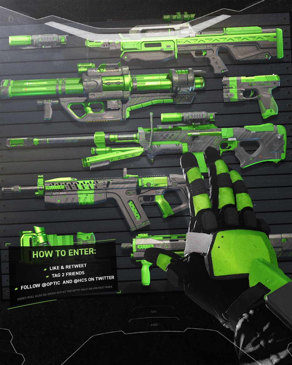 ⚠ #OpTicHalo Season 4 Bundle GIVEAWAY ⚠

RT/Like, make sure to follow us &amp; <a href="/HCS/">Halo Esports</a>, and tag 2 friends. 

MORE codes to be given out at our Major, NEXT WEEK. See you then. OpTic.link/HALO