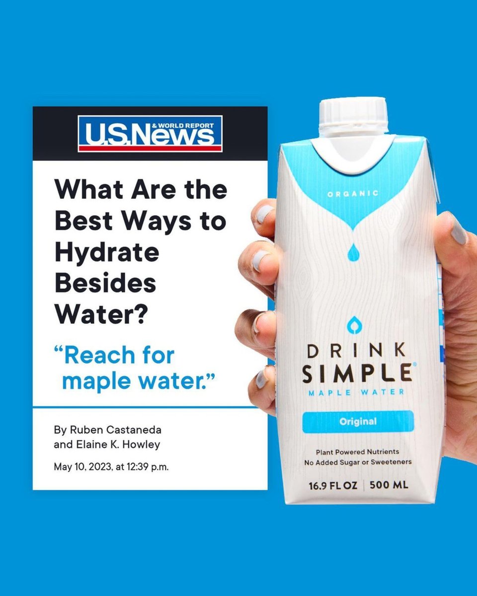 Reach for maple water!

In honor of #NationalHydrationDay, we are proud to see U.S. News &amp; World Report's highlight of #CAPortfolio brand <a href="/drink_simple/">Drink Simple Maple Water</a> Maple Water and its hydration benefits. Read more: bit.ly/3Wva2Lz

#ClevelandAvenue #DrinkSimple #Feature