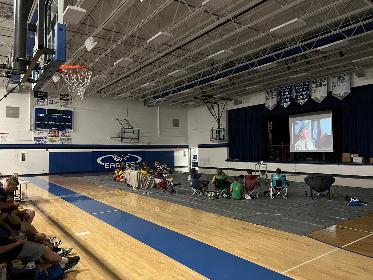 We had a “Hoosier Night” last night. It was awesome. Games, competitions, prizes, snacks, and capped it off with the greatest basketball movie of all time!