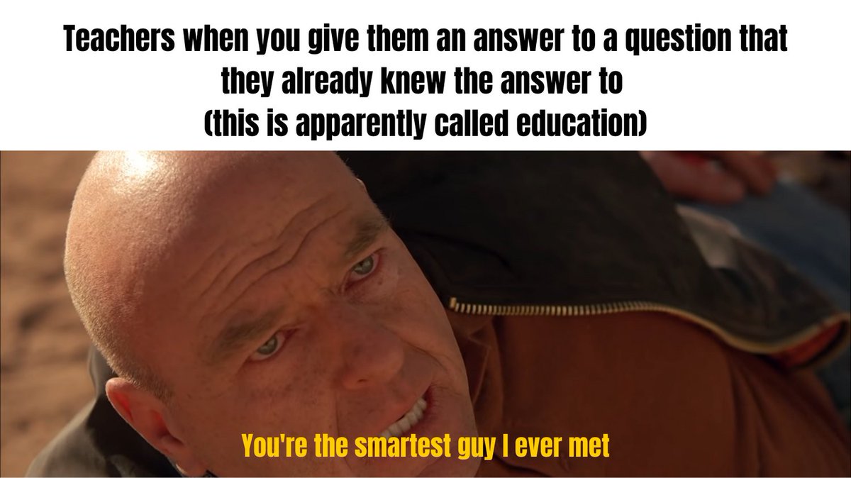 Weird flex but ok

#memes #dankmemes #funnymemes #memesdaily #hankschrader #hankschradermemes #teacher #teachermemes #schoolmemes #educationmemes