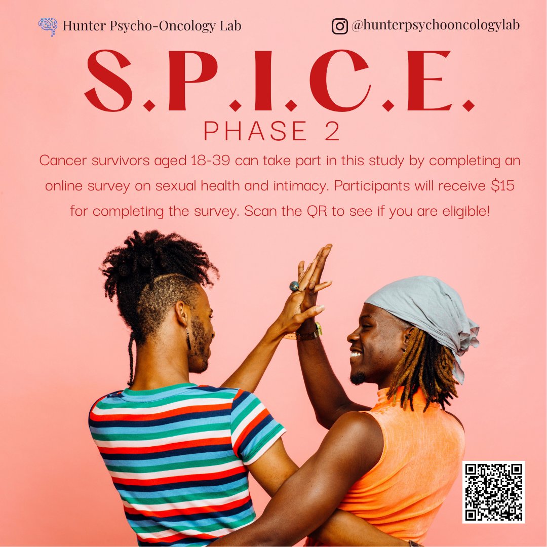 If you meet study criteria, you may be eligible to participate in our research study about sexual health during cancer survivorship. Payment of $15! Check out our bio for the link to our screener!#cancersurvivor #AYAsurvivor #research #bodyimage #youngadult #YAcancer #health