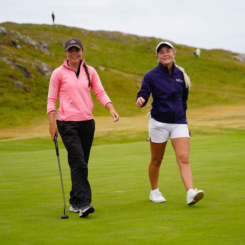 Byrne & Coulter top stroke play as Irish women’s close moves to match play Some impressive golf on the Connemara links as the big hitters advance to the business end of championship Joining Sara & Beth in the match play stages are Aine Donegan, Kate Lanigan Kate Dillon Olivia