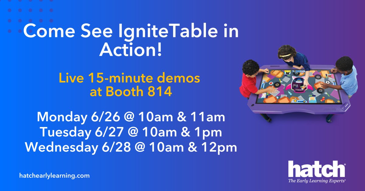 Get ready to witness the power of IgniteTable at the ISTE! Join us for live 15-minute demos at Booth 814!
🕙 Demo Schedule:
- Monday, June 26: 10am &amp; 11am
- Tuesday, June 27: 10am &amp; 1pm
- Wednesday, June 28: 10am &amp; 12pm
#IgniteTable #ISTELive23 #EdTech
