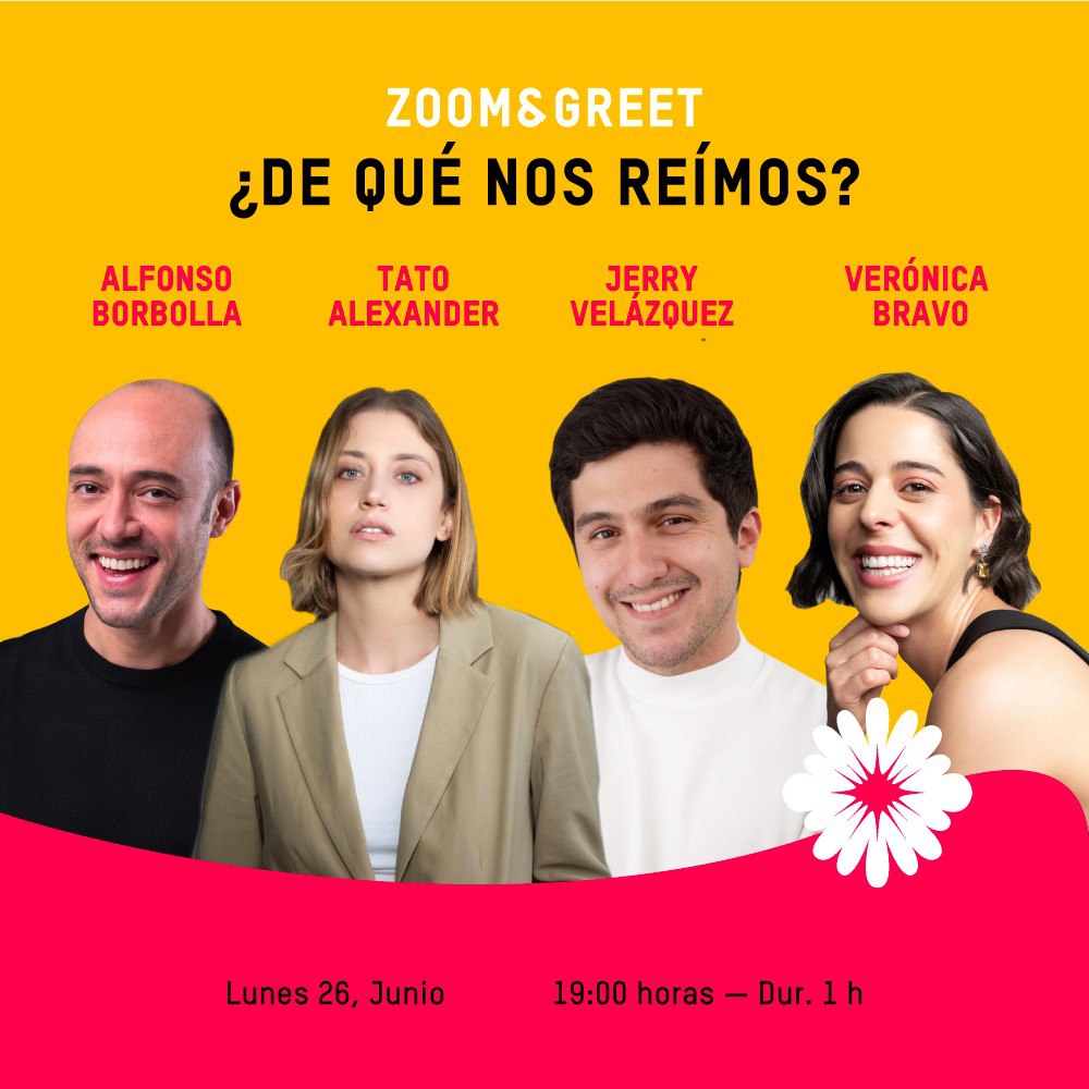 Alfonso Borbolla, Veronica Bravo, Tato Alexander y Jerry Velázquez son grandes comediantes de México. ¿Te gustaría conocerles y platicar? 
Su #donACCIÓN es el "Zoom &amp; Greet: ¿De qué nos reímos?" 😂
Haz clic en añadir a tus #donACCIONES: igualdar.mx/products/de-qu…