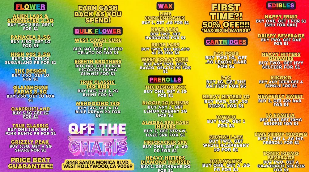 YOU KNOW WHAT TIME IT IS! #WEEKENDDEALS 😶‍🌫️🍃✨ 

#OTC #OffTheCharts #GetYourMindRight #WestHollyWood #Hollywood #California #CannabisCommunity #cannabisculture #cannabisindustry