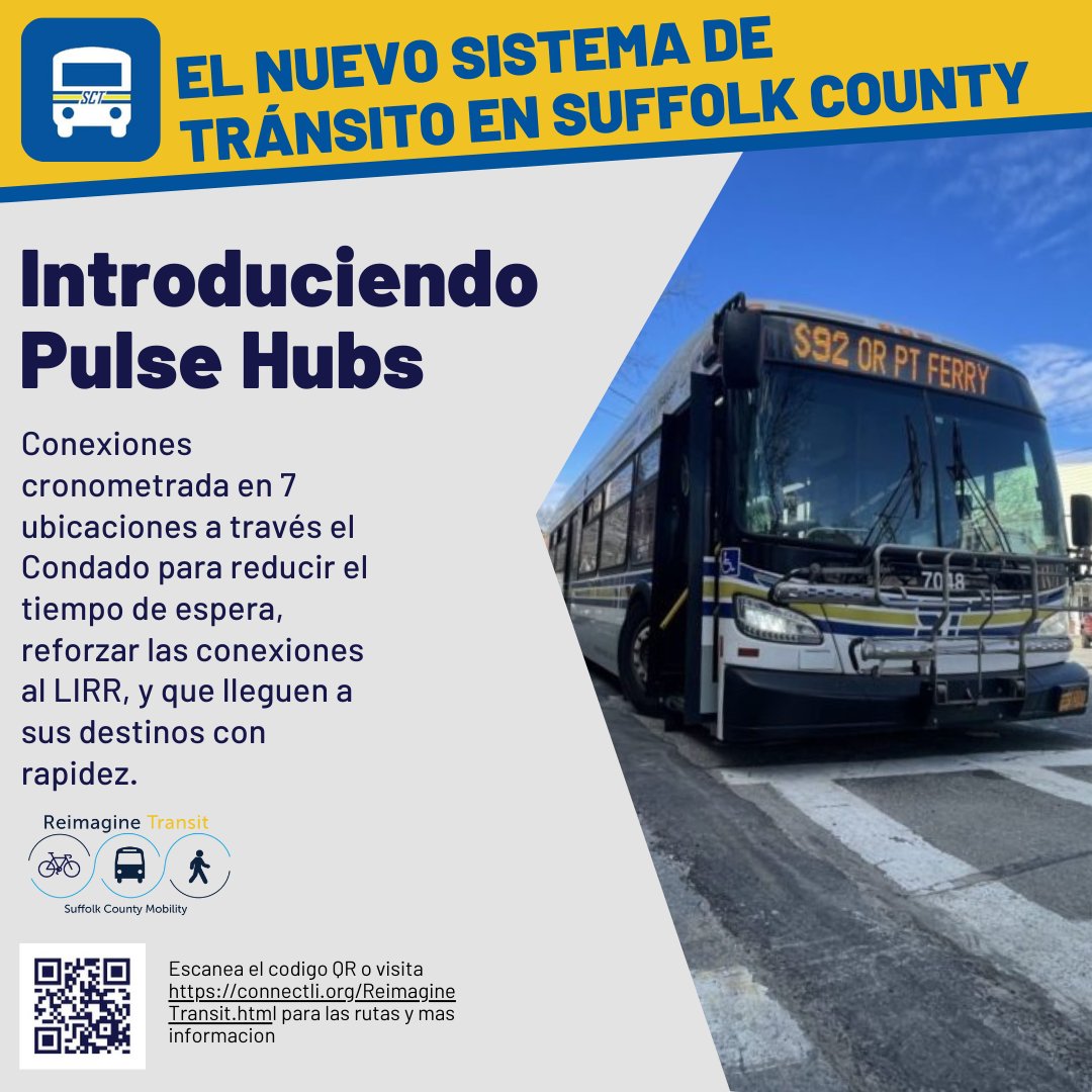 SuffolkEcoDev's tweet image. Our  new bus system will feature timed connections at major transit centers  throughout the County to reduce waiting and get you where you are going  faster.
#suffolktransit #suffolkbus #suffolkcounty #reimaginetransit