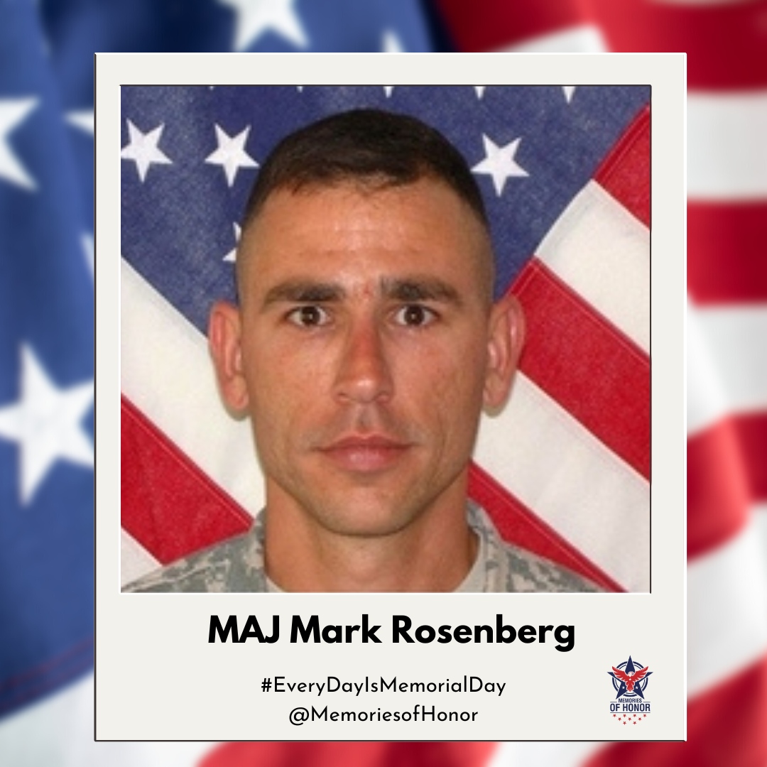 Today we honor the service, sacrifice, and life of MAJ Mark Rosenberg. Gone but never forgotten. 

#EveryDayIsMemorialDay
#MemoriesofHonor 
#WeRemember