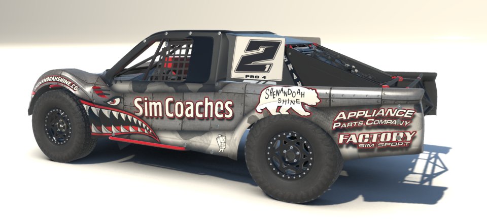 FactorySimsport's tweet photo. Here she is! @Yotaak gave @KeatonSwane a fresh look for the 2023 iRacing Off-Road World Championships! He's excited to have the best pedals in sim racing @SimCoaches on board as the title sponsor this year. Be sure to check them out. @SimCoaches @shenandoahshine #AppliancePartsCo https://t.co/PlgX2ZXybA