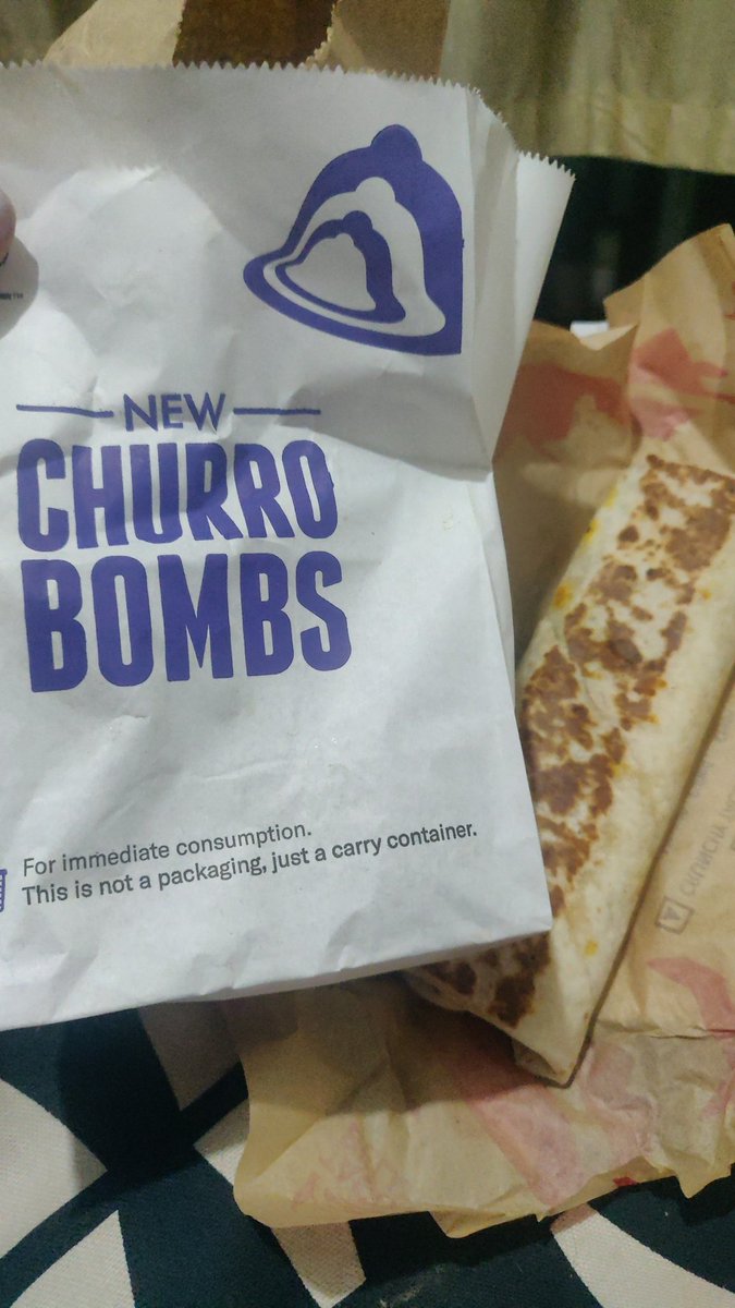. <a href="/tacobellindia/">Taco Bell India</a> i have a takeaway issue. I had placed an order for 2 soft shell tacos + churro bombs, but was given a burrito + churro bombs. The store was understaffed and was mixing up stuff. 
Bill + items recieved attached.