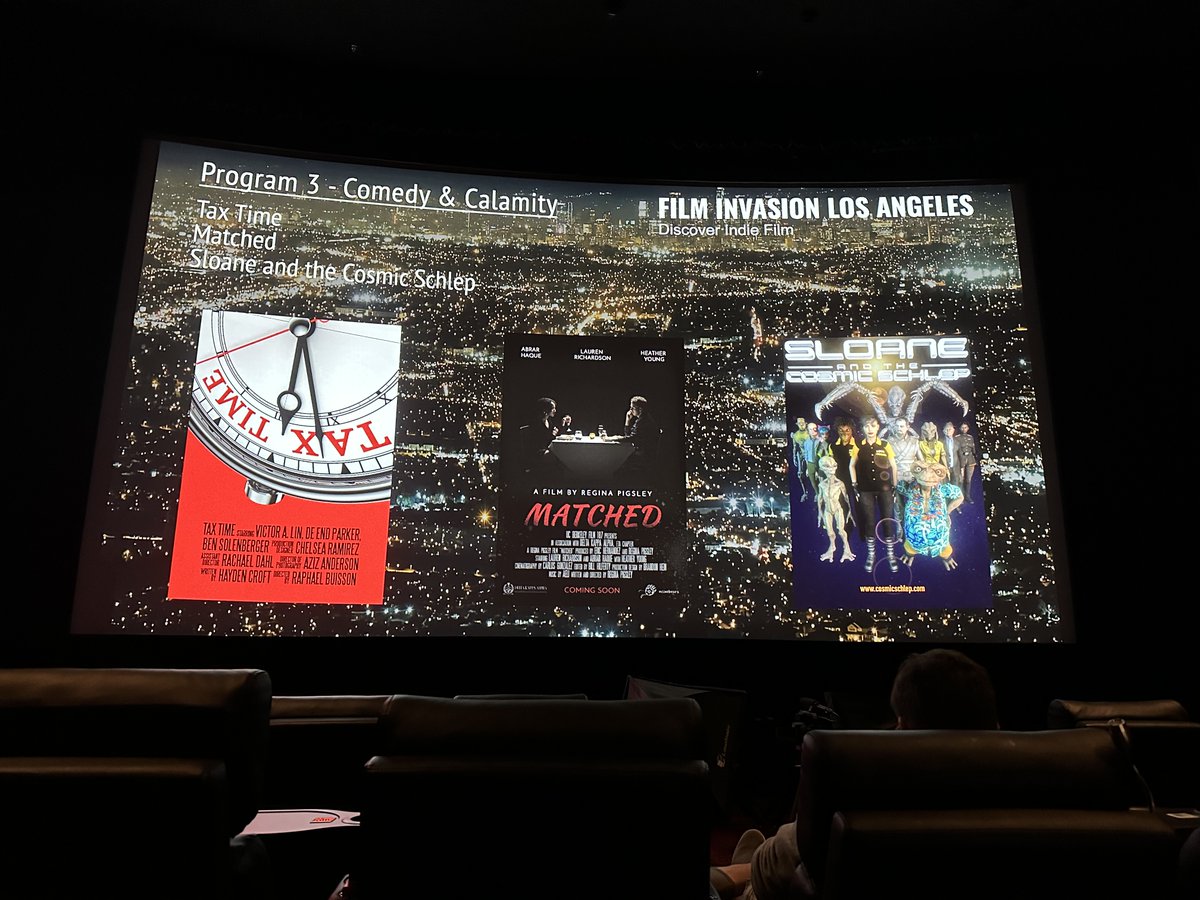Had an amazing time at the Film Invasion Los Angeles premiere of "SLOANE AND THE COSMIC SCHLEP" last night with some excellent friends! Gorgeous theater, BIG screen, and an audience that laughed. A lot! Thank you. This means a lot.