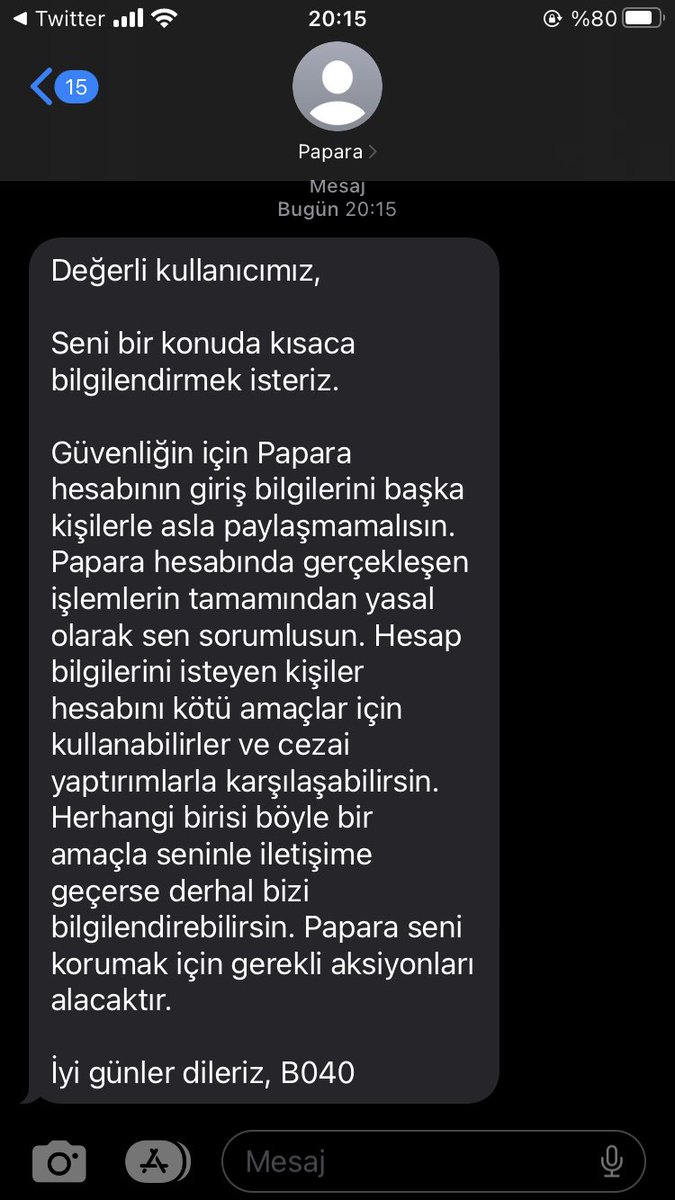 papara neden simdi böyle bi uyarı verdin ki ben masum küçük bir kızım zararsızım