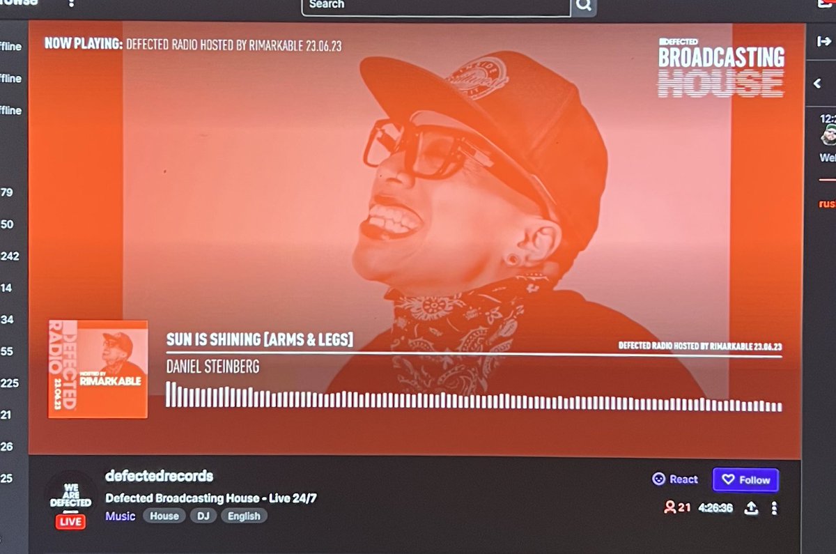 DJEVILDEE's tweet image. RIGHT NOW @iamRimarkable IS KILLING IT ON #defectedradio !!!

SHE’S SO RIMARKABLE !!!
@DefectedRecords