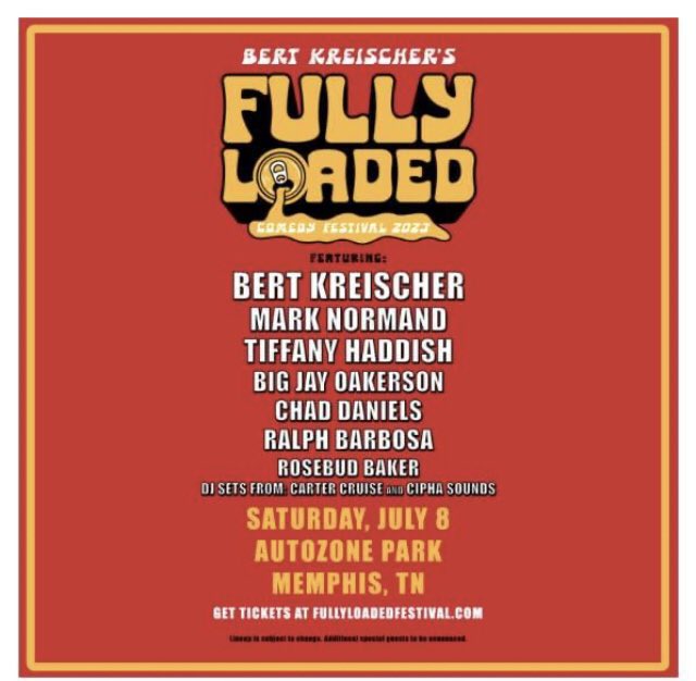2 weeks from tomorrow AutoZone Park will be a laugh fest. Get tickets before they're gone!  Bert and 6 more of today's BEST comedians. Tickets here : fullyloadedfestival.com
Please RT  😃