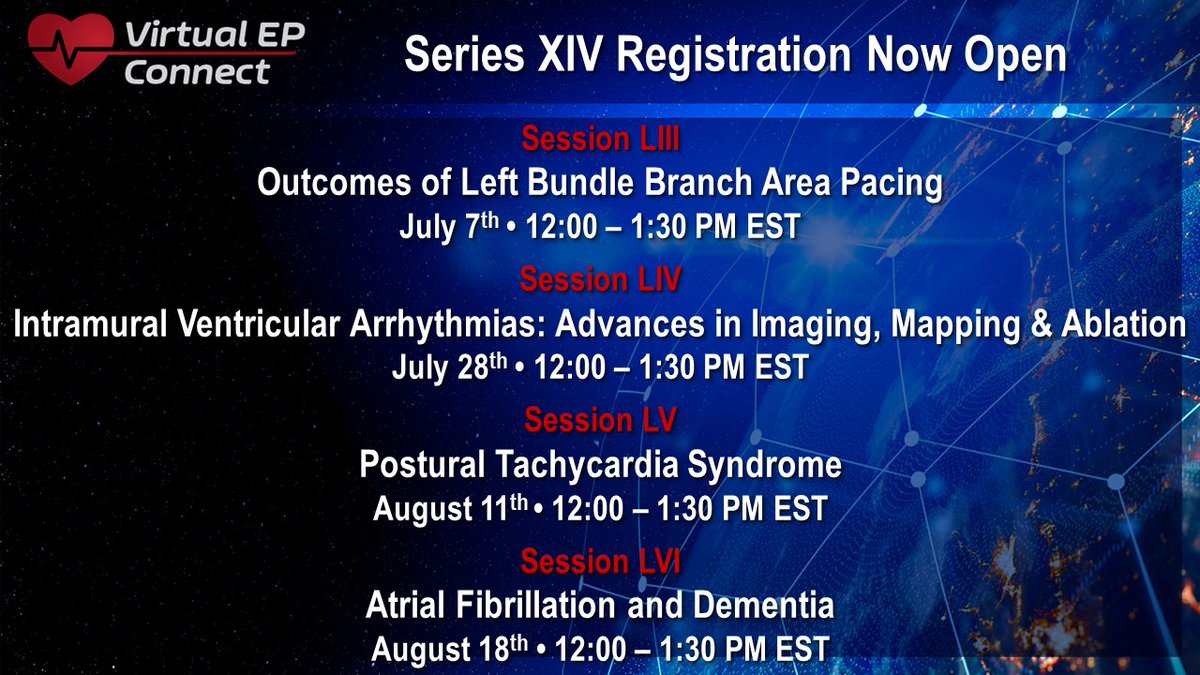 #epeeps @ConnectEP Series XIV Registration is Now Open! Register for the 4 Accredited Sessions within this Series that feature the expert insights of leaders in the field. View Schedule & Register @ epconnect.live/series14 @VivekReddyMD