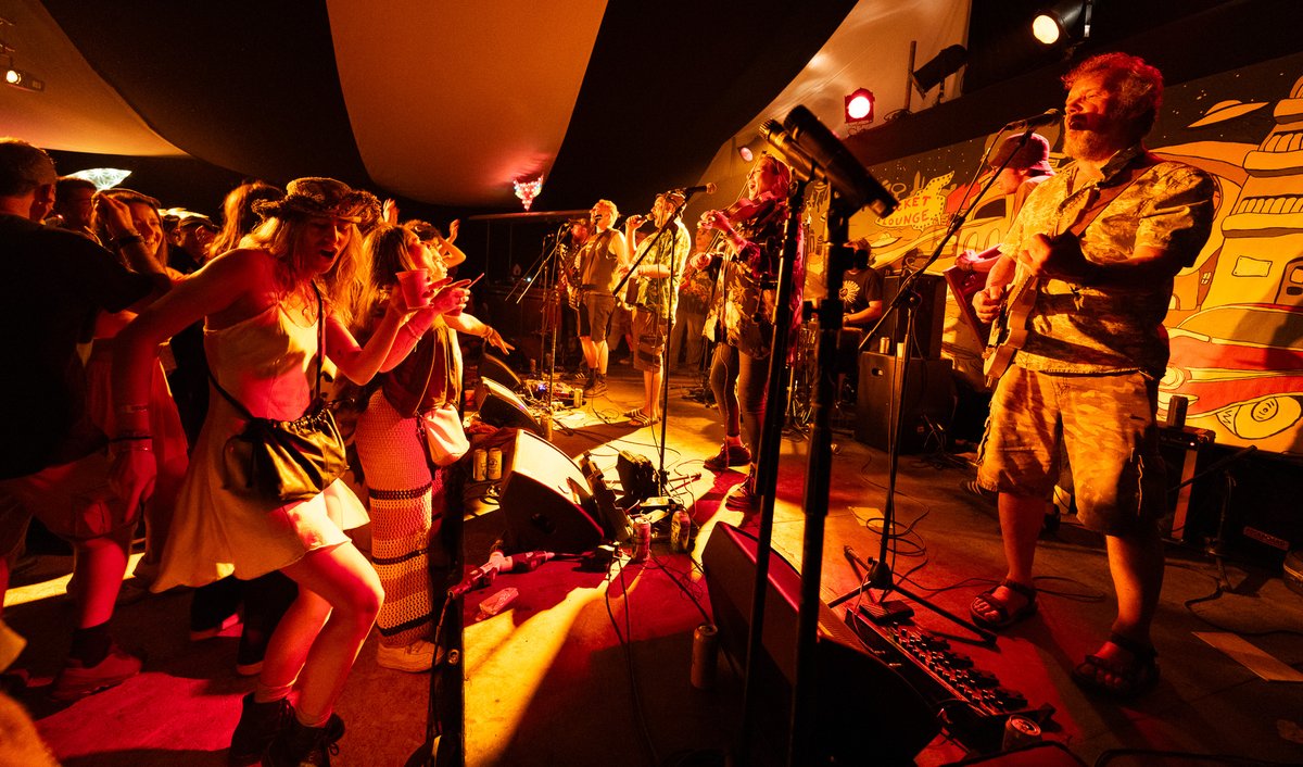 Getting into it with Pronghorn on Thursday night at the Rocket Lounge Glastonbury 2023 - photo Digby Fox.