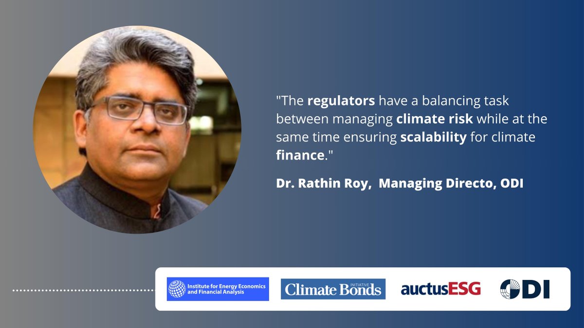 Rathin Roy, Managing Director @ODI_Global on the role of regulators in scaling up #SustainableFinance. 🌱

Watch the debate on identifying priorities and steps to build relevant capabilities of financial supervisors and regulators in emerging economies: rb.gy/6cjhq 🔗