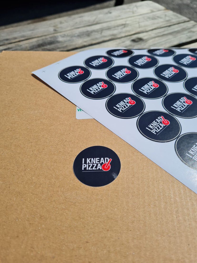 Promote your #smallbusiness on your existing packaging. Come and have a chat about #stickers and more 😊 #Pizza #Takeaway #ShopIndie #BizBubble #Stockport #Cheshire #SmallBizFridayUK aquadesigngroup.co.uk