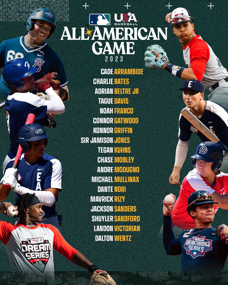 MLBDevelops on Twitter "The 2023 HighSchool All American Game Roster