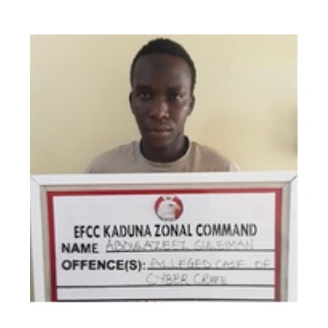 instablog9ja's tweet photo. Court sentences popular singer Shallipopi, others to 2 years imprisonment for internet fra¥d.

The Kaduna Zonal Command of the EFCC has secured the conviction of TikTok music celebrity, Crown Uzama & 5 others before Justice A.A Isiaka on separate one count charge bordering on criminal impersonation, offences contrary to Sections 142 (1) , 57 & 308 of the Kaduna Penal Code Law, 2017 & punishable under Section 309 of the same Law.

Uzama (aka Shalli Popi & Miller Maxwell) was convicted alongside Joel Kator (aka Alfred Hudson), AbdulAzeez Suleiman Temidayo (aka Miss Katie Official), Favour Chidiogo Emmanuel (aka Kate Banks), John Joseph (aka Avail Hollywood) & Bethel Makuochukwu ( aka Violetqmartinez). Makuochukwu had 2 weeks earlier been convicted for money laundering.

They all pleaded guilty to the charges preferred against them. Justice Isiaka convicted & sentenced the defendants to 2 years imprisonment each with option of fines.