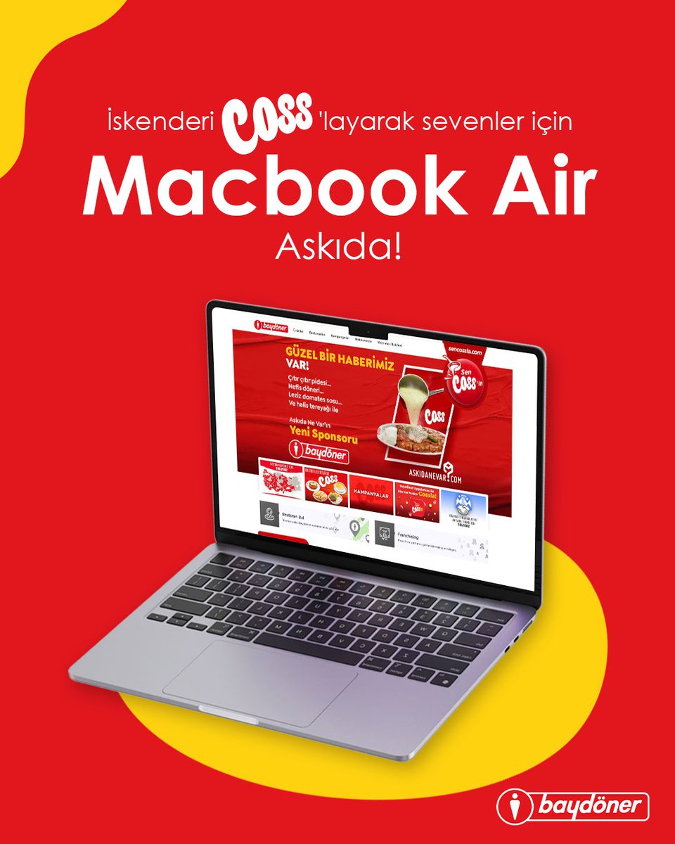 Askıda  <a href="/bay_doner/">Baydöner</a> desteğiyle “MacBook Air” var! RT'leyen 1 üniversiteliye hediye!
