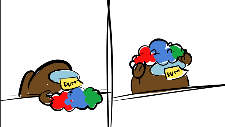 AmongUsGame's tweet photo. confidently voting out the wrong person 🤡 https://t.co/fHGNkEebSp