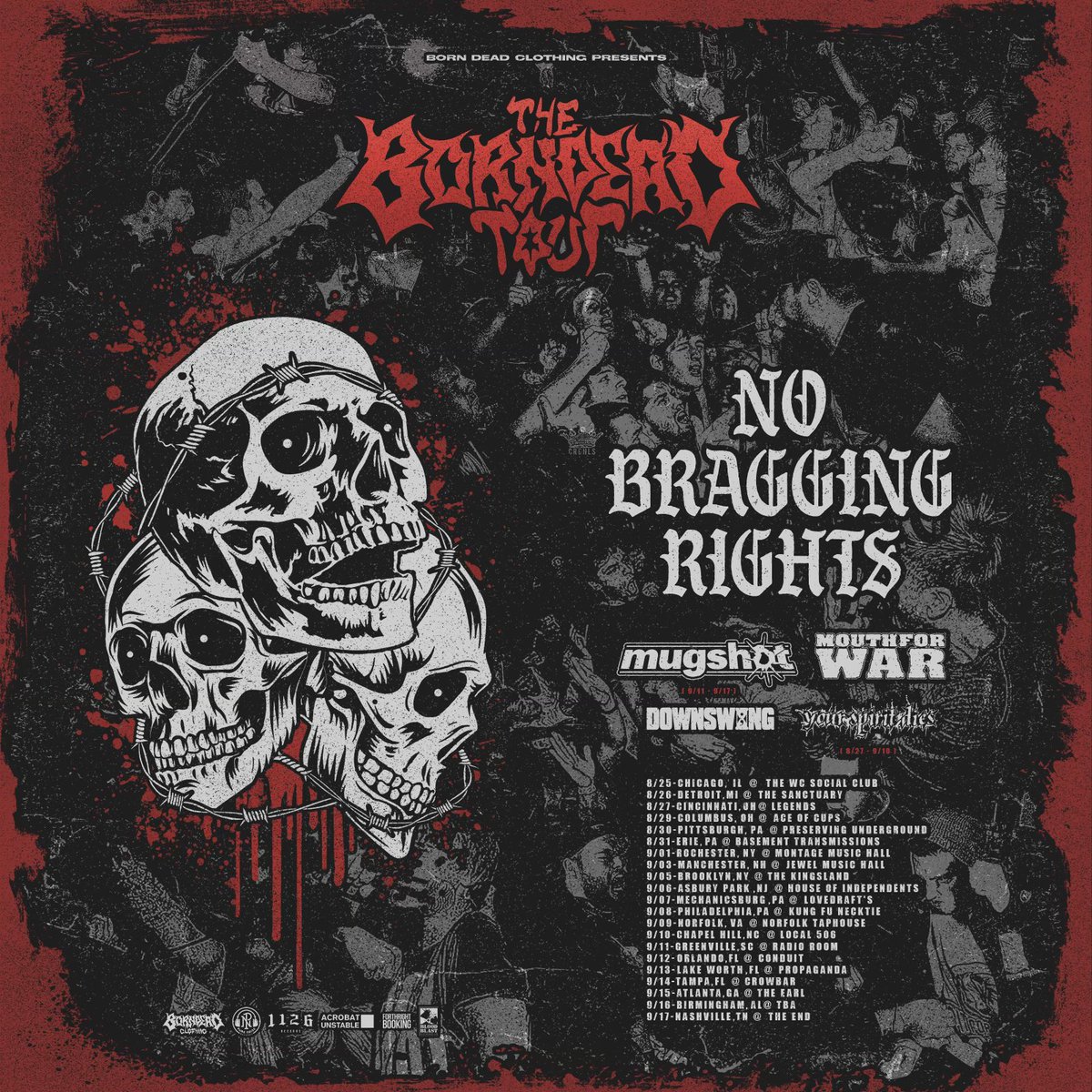 Catching me rocking bass for <a href="/NBRBAND/">No Bragging Rights</a> this fall with <a href="/mugshotca/">Mugshot</a> <a href="/mouthforwarco/">MOUTH FOR WAR</a> <a href="/downswingstyle/">DOWNSWING</a> and <a href="/yourspiritdies/">YOUR SPIRIT DIES</a>. Let’s fucking rock.