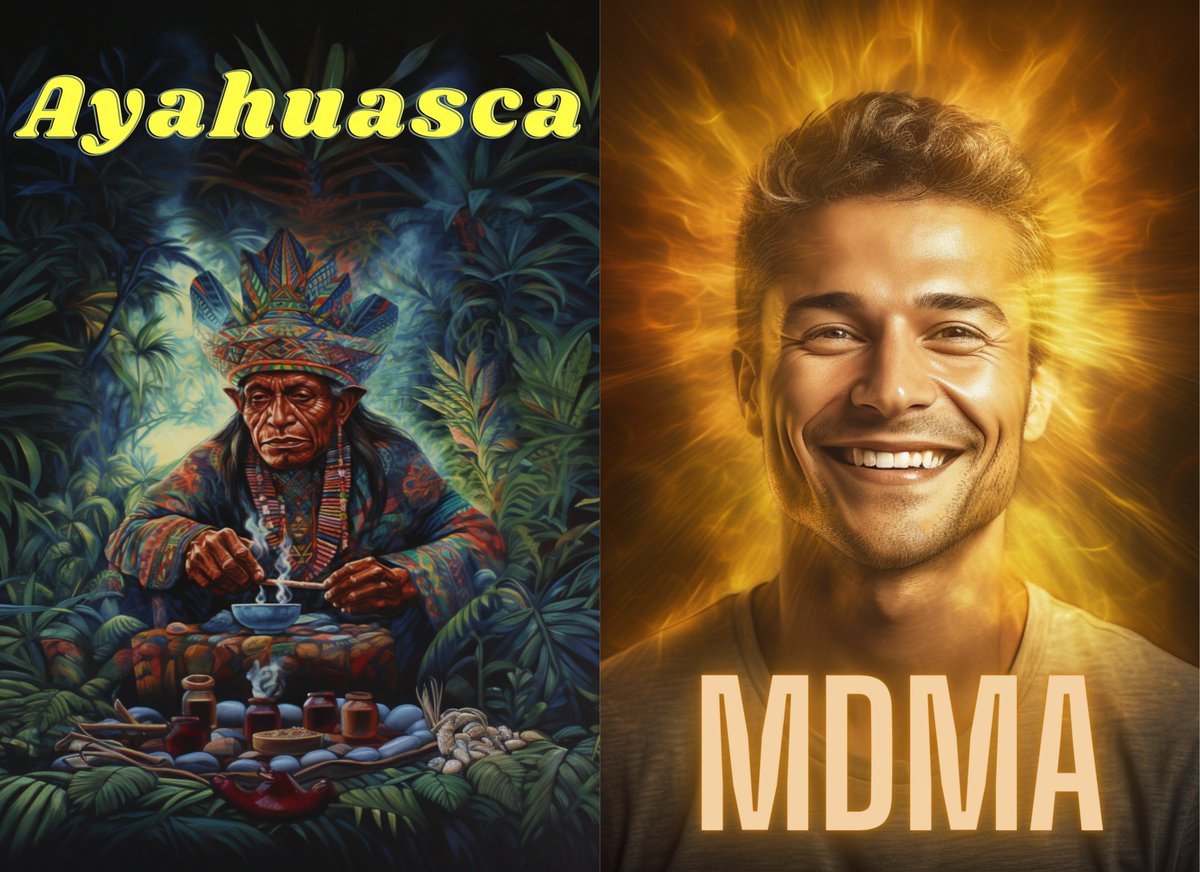 JxScott's tweet photo. Ayahuasca &amp; MDMA are the 2 most powerful transformational healing agents I’ve ever come across (by far).

But they seem to work in nearly opposite ways.

Here’s the breakdown of my most recent experiences with each...

🧵  THREAD: 🍃 vs 💊  🧵 https://t.co/pBse7Se08p