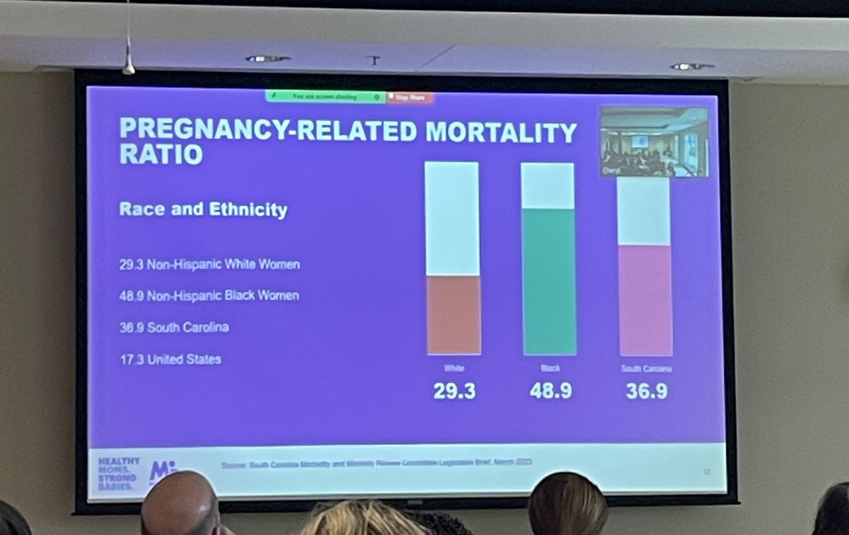 scpha1921's tweet photo. Tameca Wilson from the @modhealthtalk is educating our Governing Council and membership present at the 2023 Annual Business Meeting about the important issue of infant and maternal mortality in SC. https://t.co/DSgV147iyC