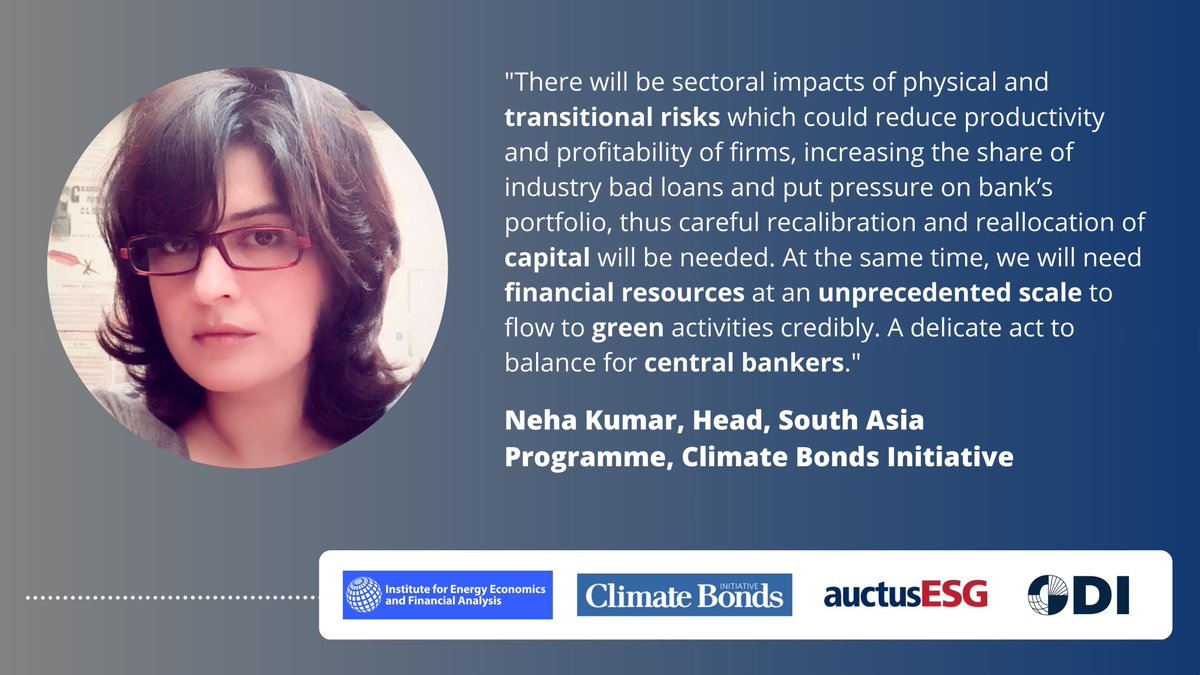 Neha Kumar @ClimateBonds on the scalability of climate finance.💰🌱

Watch the full debate on identifying priorities and steps to build relevant capabilities of financial supervisors and regulators in emerging economies: rb.gy/6cjhq 🔗