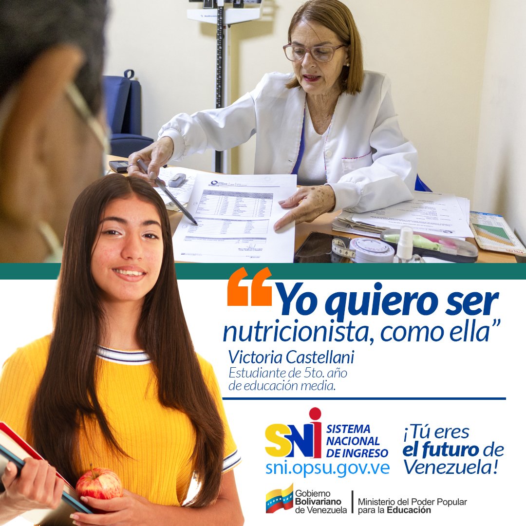 #23Jun ¿Quieres investigar sobre cómo la alimentación influye en la salud de las personas?

¡Averigua en qué universidad puedes estudiar está carrera!

Ingresa a: sni.opsu.gob.ve y cumple tus objetivos.

#PorLaVidaYLaPaz
<a href="/NicolasMaduro/">Nicolás Maduro</a> 
<a href="/_LaAvanzadora/">Yelitze Santaella</a>