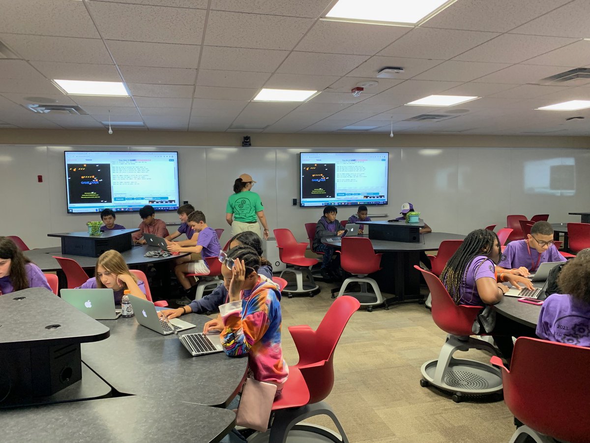 Middle students asking excellent questions and creating fun, engaging games with #AI and #English ! Grateful for the opportunity to participate at the #ImaginationCamp, sponsored by <a href="/VTCEED/">VT CEED</a> <a href="/VTEngineering/">Virginia Tech Engineering</a> <a href="/VT_ECE/">Virginia Tech ECE</a>
