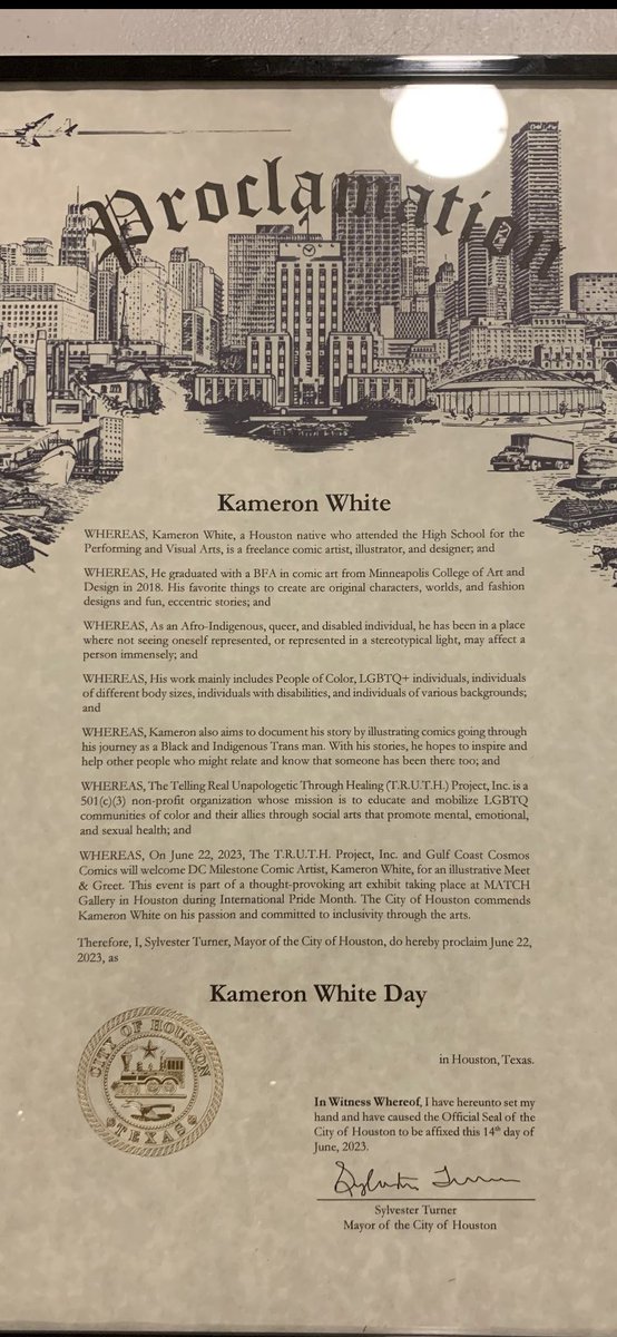 I’m still in shock 😭 But after the talk, I was surprised with the City of Houston giving me my own day?!! Thank you again to the <a href="/TruthProjectHTX/">TruthProjectHTX</a> , <a href="/houmayor/">Houston Mayor's Office</a> , and Michael Kubosh! I will continue to represent as well as make sure my community and others are seen and celebrated!