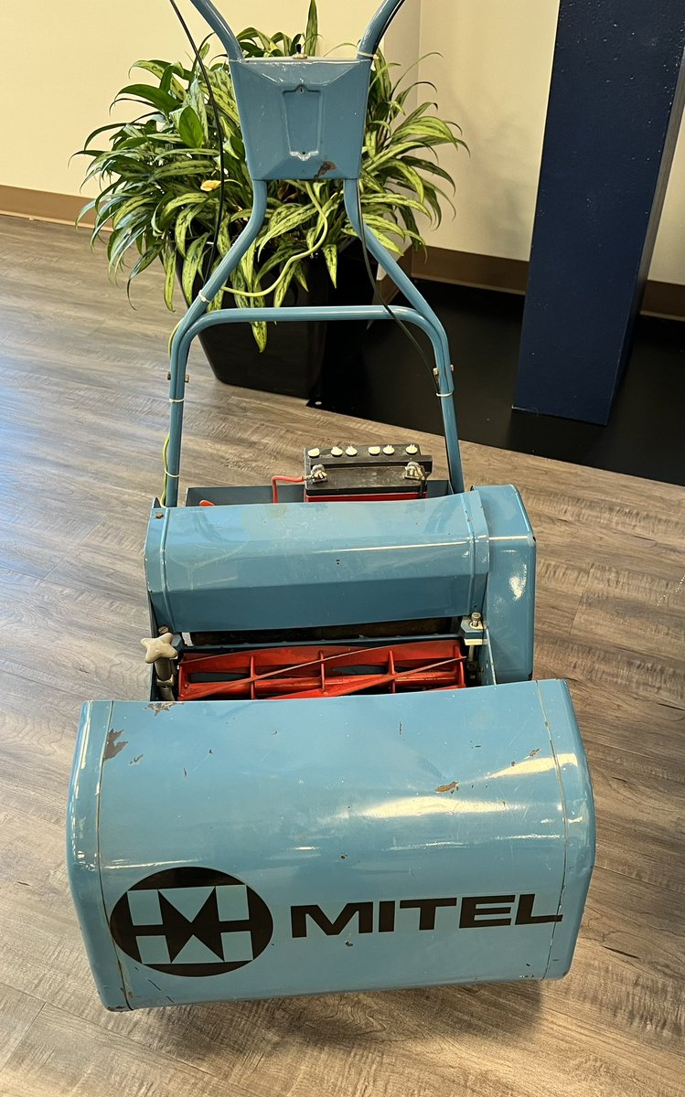 The legend is real! 

Finally had a chance to get an up close look at the lawnmower that started it all (battery powered no less!)

#50YearsofMitel