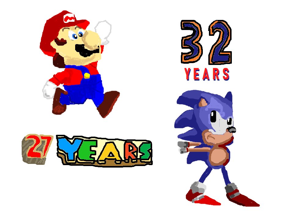 32 and 27 Years
#SonictheHedgehog #SuperMario64 #FanArt #anniversary