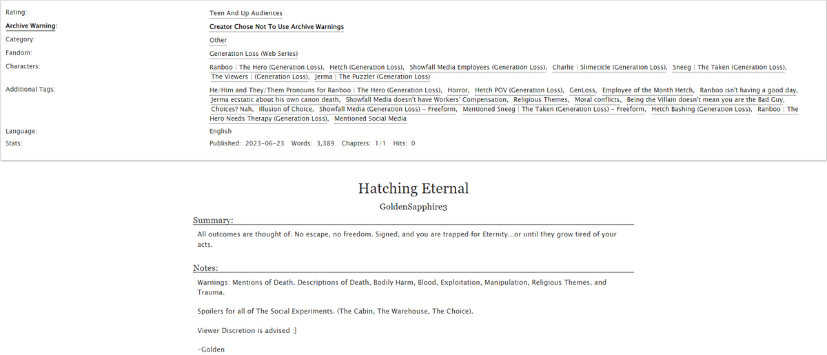 G0ldenSapphire's tweet photo. Hatching Eternal - A #GenerationLoss Fic.
-
AO3: https://t.co/D8ZRApaiBs
#genloss #genlossfanart #genlossfinale #genlosscabin #genlosswarehouse #ranboo #ranboofanart #hetch https://t.co/j4rU8NDt9H