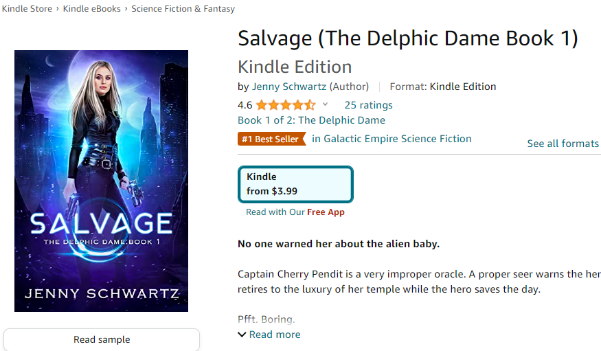 You wonderful people! Thanks to you, "Salvage" has a bestseller tag for Galactic Empire #SciFi @Amazon 
Woohoo!!! 
#NewRelease 
amazon.com/dp/B0BRHLZRY4 #KindleUnlimited