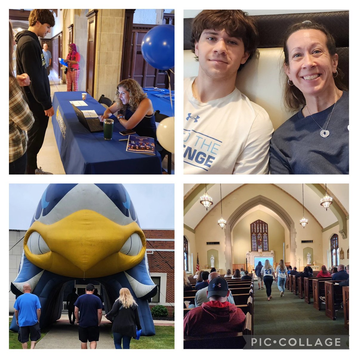 Student orientation at Notre Dame College today! Aidan is officially enrolled and ready to go! #notredamecollege #Falcon #ndc