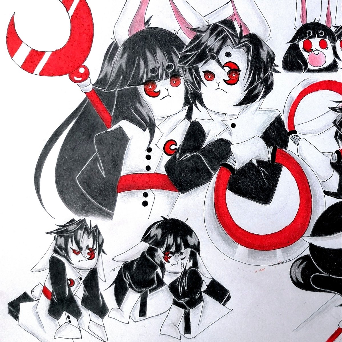 🔴Wen and Su🔴

I finished to draw more of those Demon Rabbits it's a part 1 because I want to draw them with a more casual or calm mood 

For now, feral Demon Hunters XD

Wen with her Spear and Su with his two Chakram ☆

#lmk #legomonkiekid #lmkoc #MonkieKid #oc