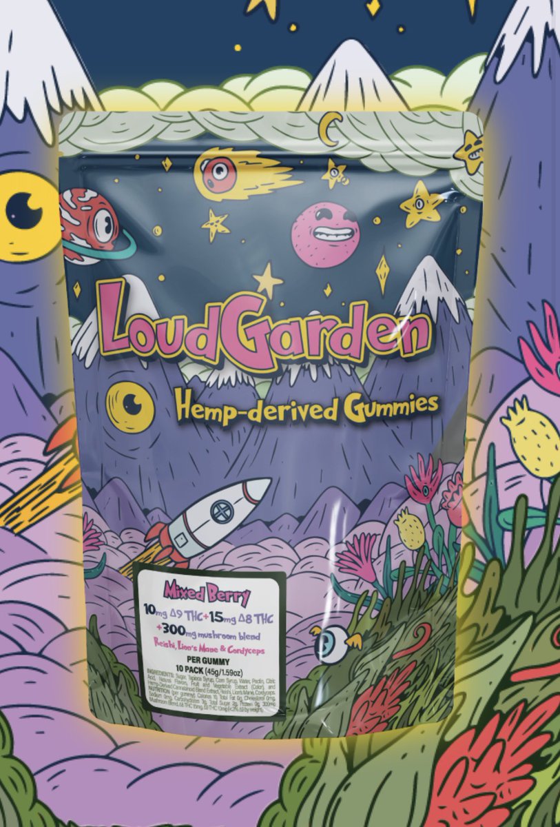 🍄 SHROOM EDIBLES Giveaway 🍄 
Get loud with THC + Mushroom Edibles from LoudGarden

5 winners will get a 10pk of Loudgarden Gummies from Hempshop 
🔥  10mg D9 THC + 15mg D8 THC + 300mg Adaptogenic Mushroom Blend per gummy

RULES:
- RT + Like this tweet
- Follow @hempshopio